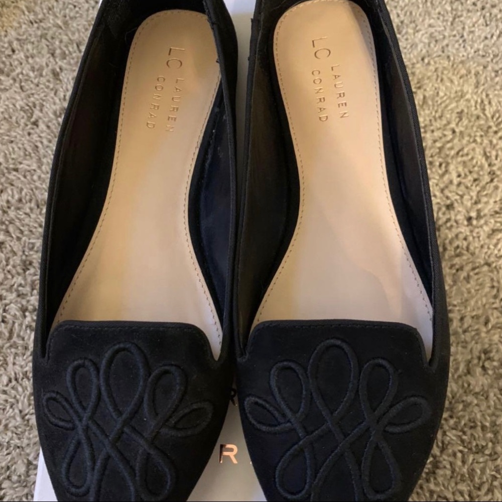 Black Lauren Conrad Calla flats, 9.5